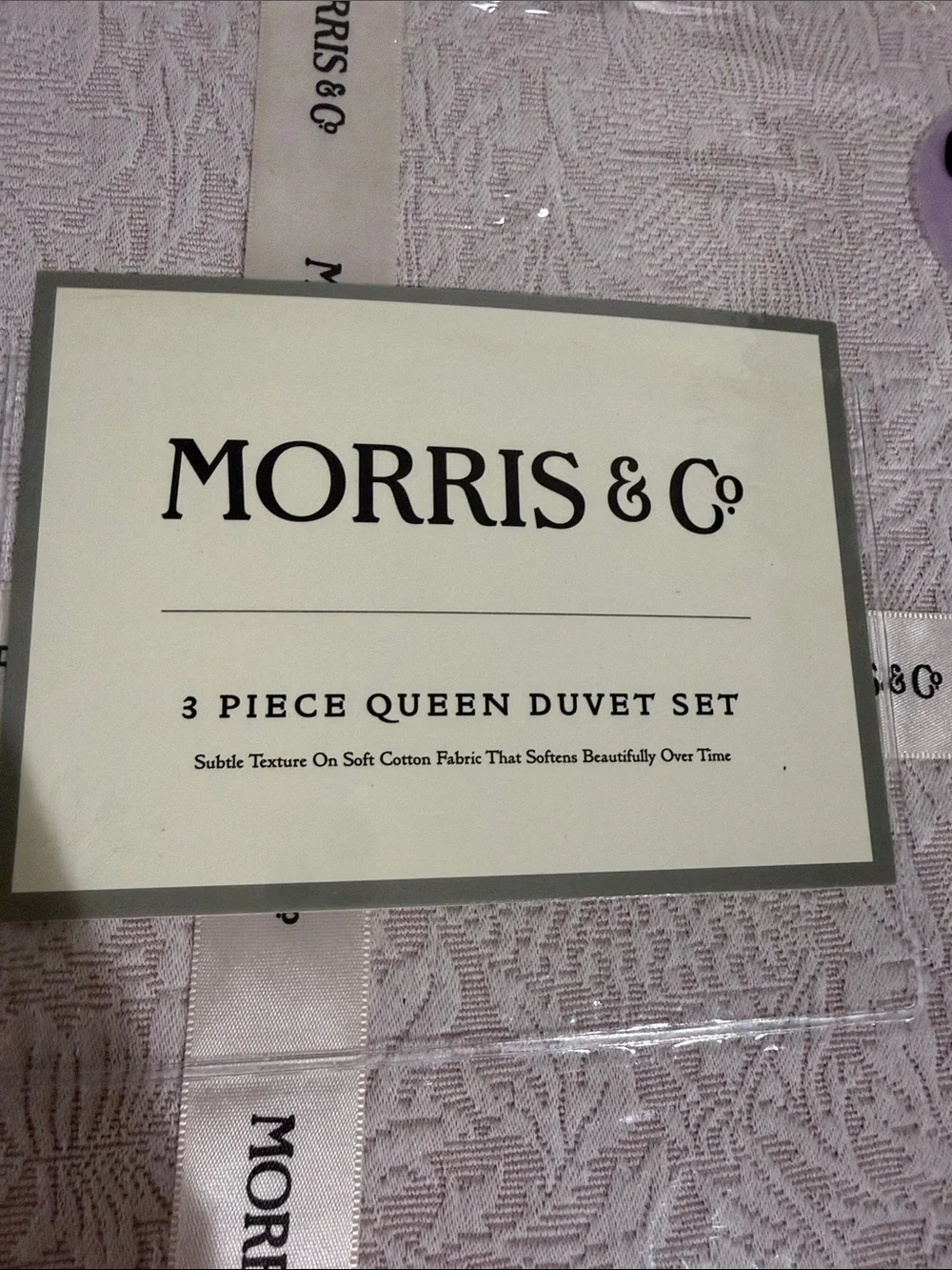 3pc WILLIAM MORRIS lavender Summer QUEEN Duvet Cover Set Cotton Percale new